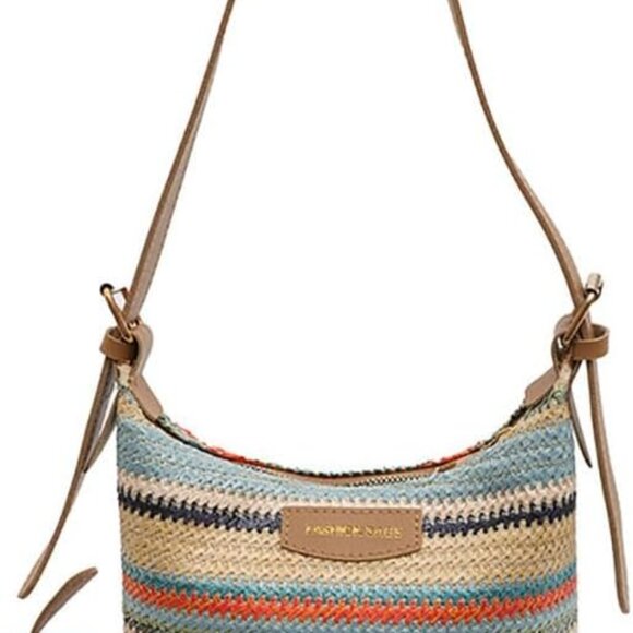 Women's Woven Straw Tote Bag Large Capacity Summer Beach Crossbody Handbag - Picture 1 of 8